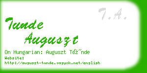 tunde auguszt business card